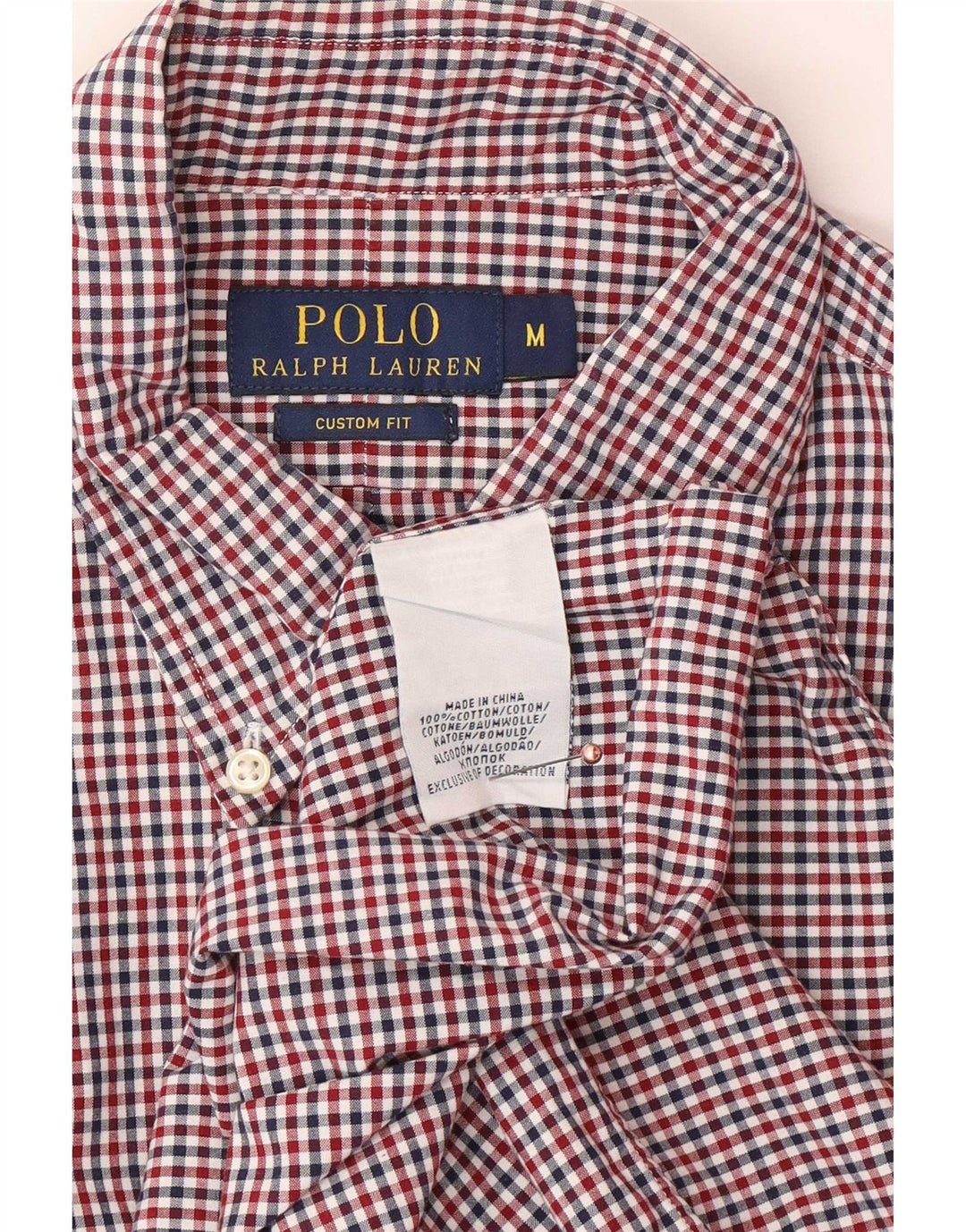 Πόλο Ralph Lauren Ανδρικό πουκάμισο με προσαρμοσμένη εφαρμογή, μεσαίο πολύχρωμο βαμβακερό Gingham