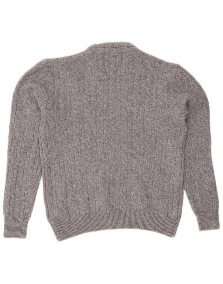 Jack Wills γυναικείο πουλόβερ με λαιμόκοψη UK 14 μεσαίου γκρι μαλλί