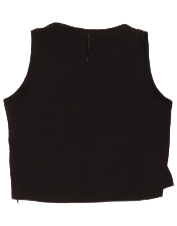 ZARA Womens Crop Sleeveless Blouse Top UK 10 Small Black Polyester
