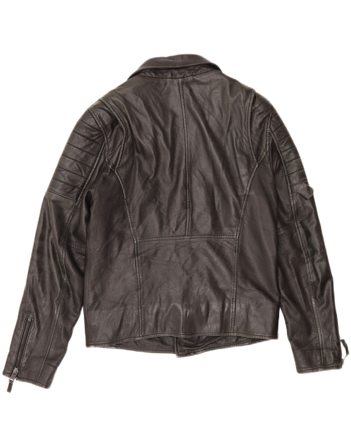Infinity Ανδρικό Δερμάτινο Μπουφάν Biker UK 40 Large Μαύρο