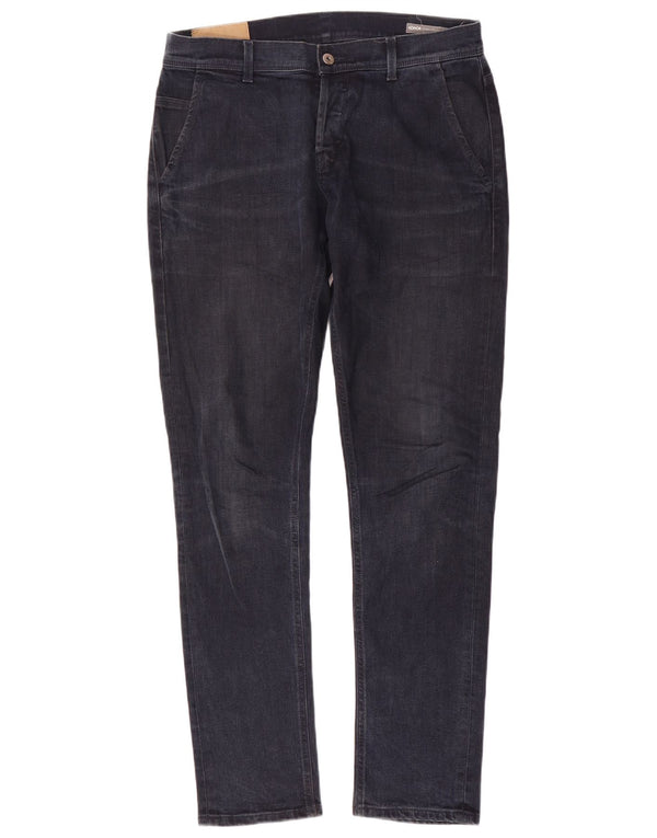 Dondup Mens Straight Jeans W33 L34 Navy Blue Cotton