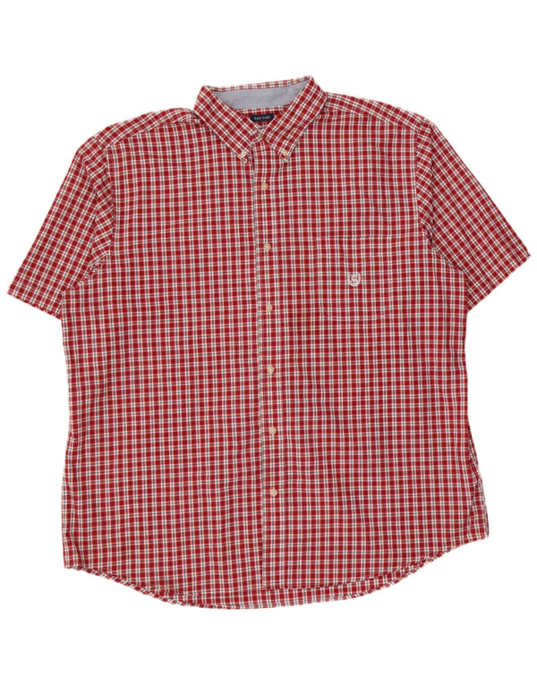 Chaps Mens Easy Care κοντομάνικο πουκάμισο 2XL κόκκινο καρό βαμβακερό
