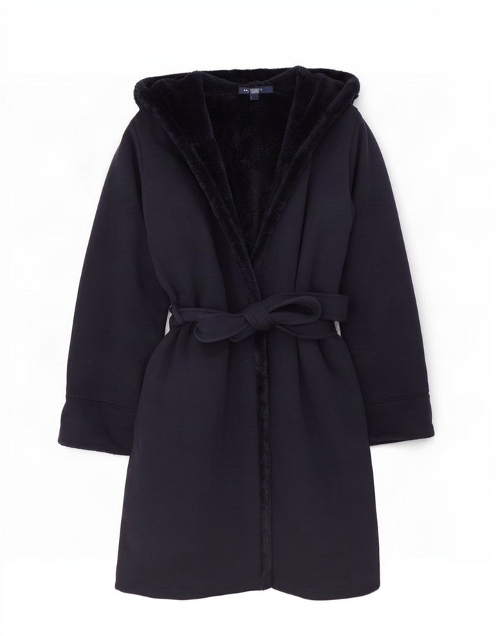 Lands End Γυναικείο Πανωφόρι Sherpa με κουκούλα UK 10 Small Navy Blue