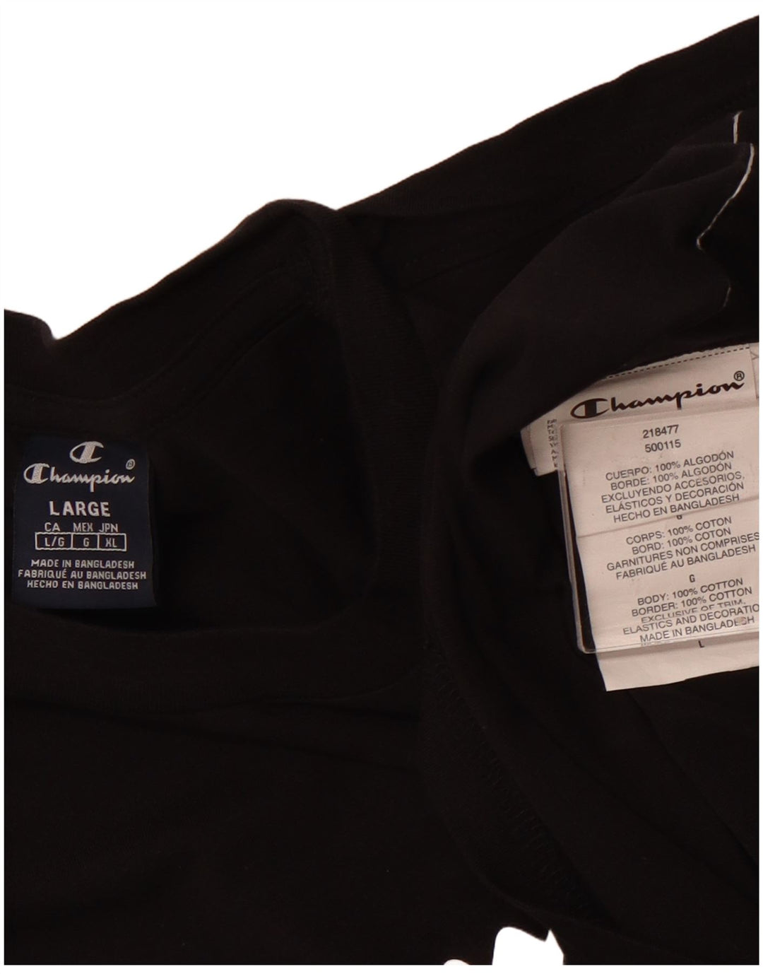 CHAMPION Ανδρικό γραφικό T-Shirt Top Large Black Colourblock Βαμβακερό