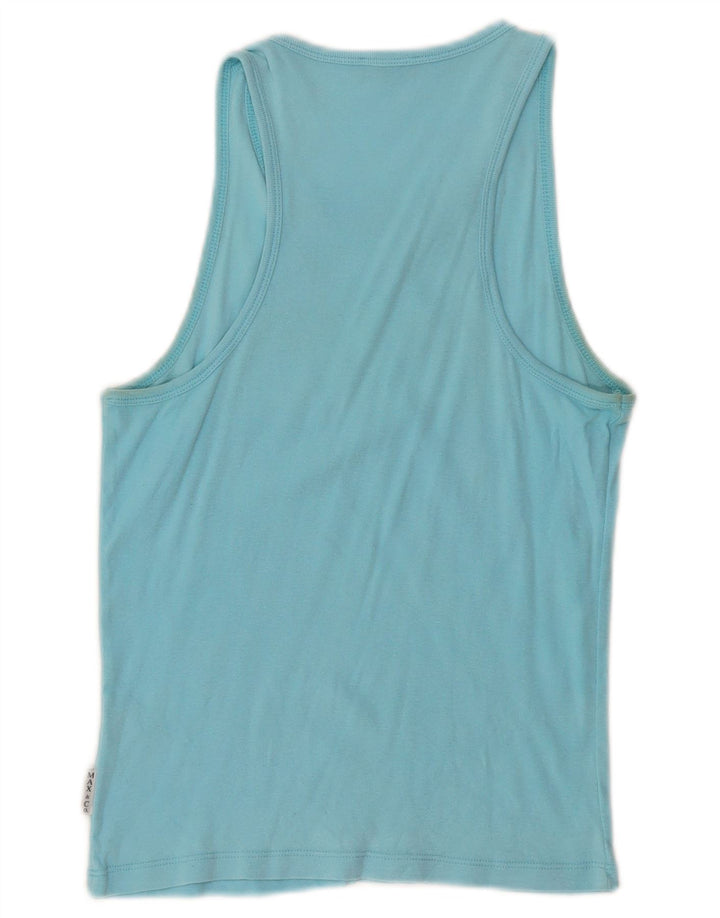 MAX & CO. Womens Vest Top UK 12 Medium Blue Cotton