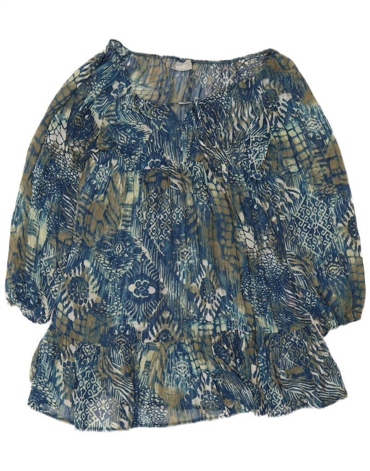 Γυναικείο μακρυμάνικο φόρεμα Wallis UK 12 Medium Blue Paisley Polyester