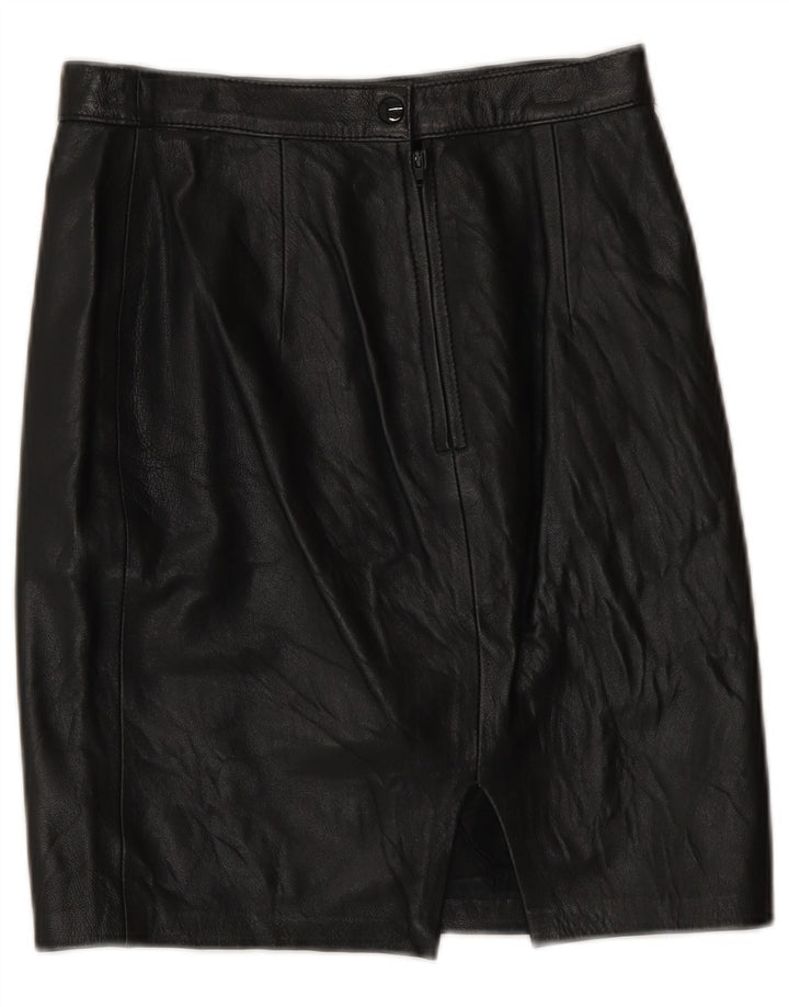 Vintage Γυναικεία Δερμάτινη Φούστα IT 42 Medium W26 Μαύρη
