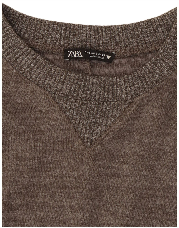 Zara γυναικείο τοπ μακρυμάνικο UK 10 Small Grey Flecked