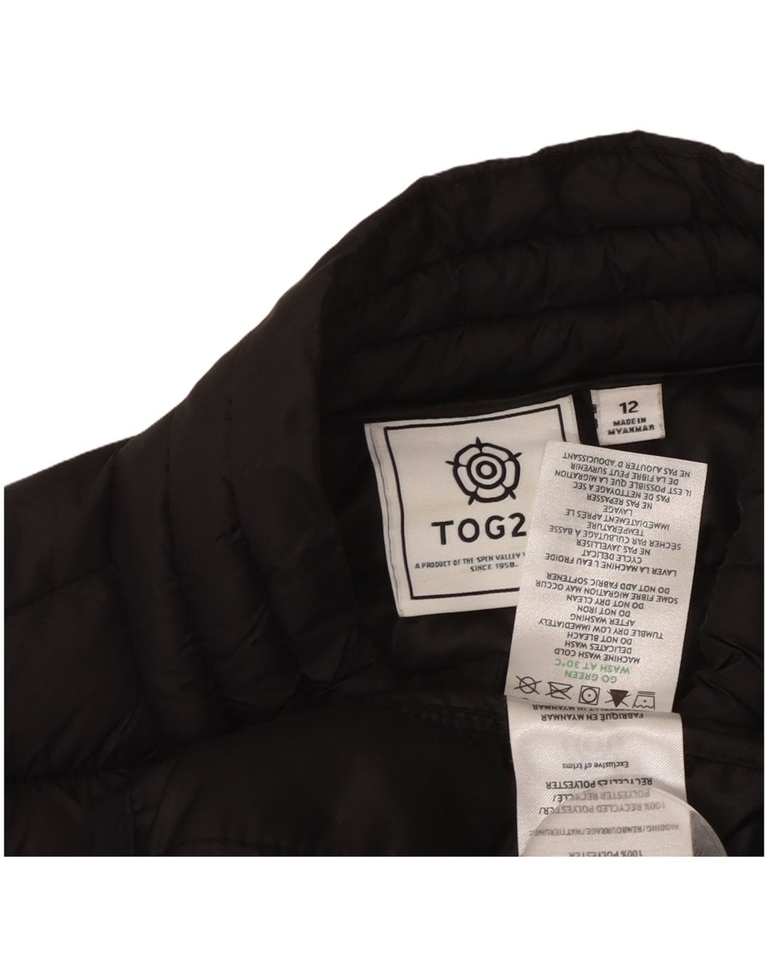 TOG 24 Γυναικείο padded Gilet UK 12 Medium Black Polyester