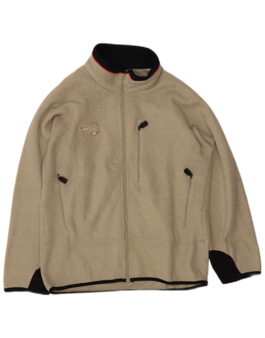 Fila Ανδρικό Fleece Jacket UK 36 Small Beige Colourblock Polyester