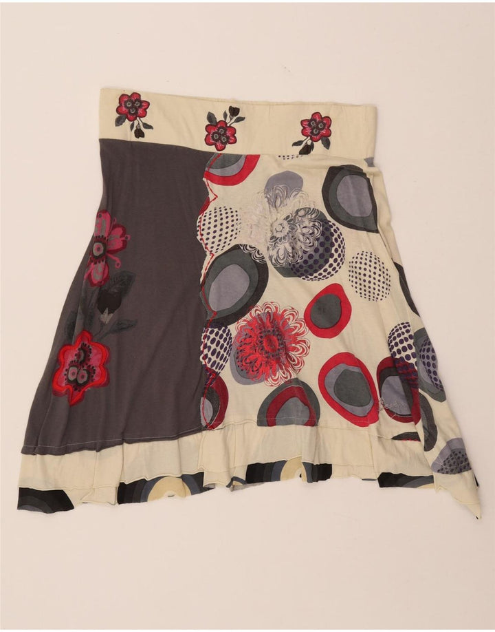 DESIGUAL Γυναικεία γραφική ασύμμετρη φούστα XL W32 Πολύχρωμη Floral