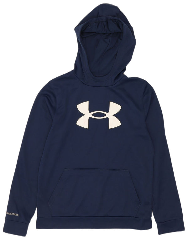 Under Armour Boys Loose Fit Hoodie Jumper 11-12 Years Large Navy Blue