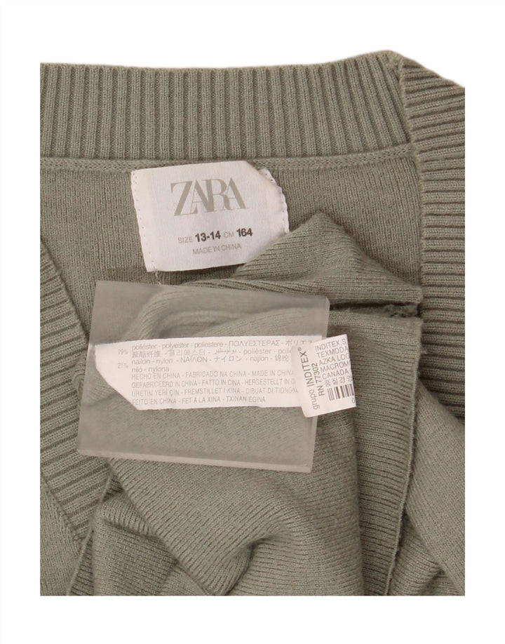 Ζακέτα Zara Girls 13-14 Years Green Polyester
