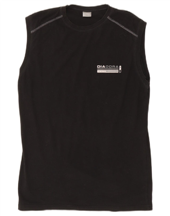 DIADORA Mens Vest Top Small Black Cotton