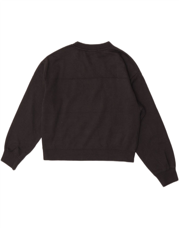 Zara Γυναικεία φούτερ Crop Jumper UK 14 Medium Black Polyester
