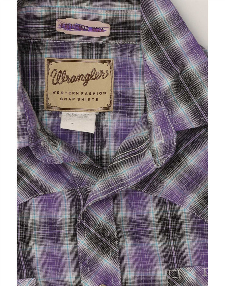 Ανδρικό κοντομάνικο πουκάμισο Wrangler μεσαίο μωβ καρό