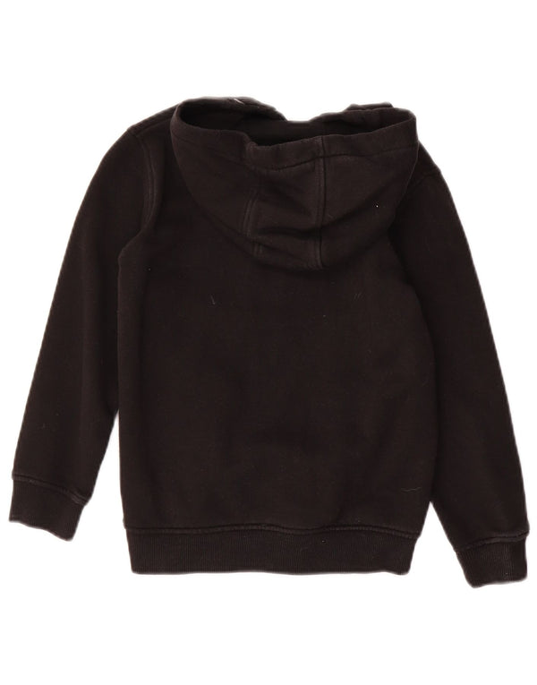 JACK WILLS Boys Graphic Hoodie Jumper 7-8 ετών Μαύρο βαμβακερό