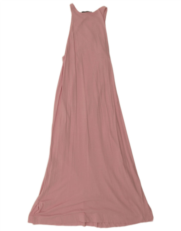 Zara Γυναικείο Αμάνικο Maxi Φόρεμα UK 12 Medium Pink