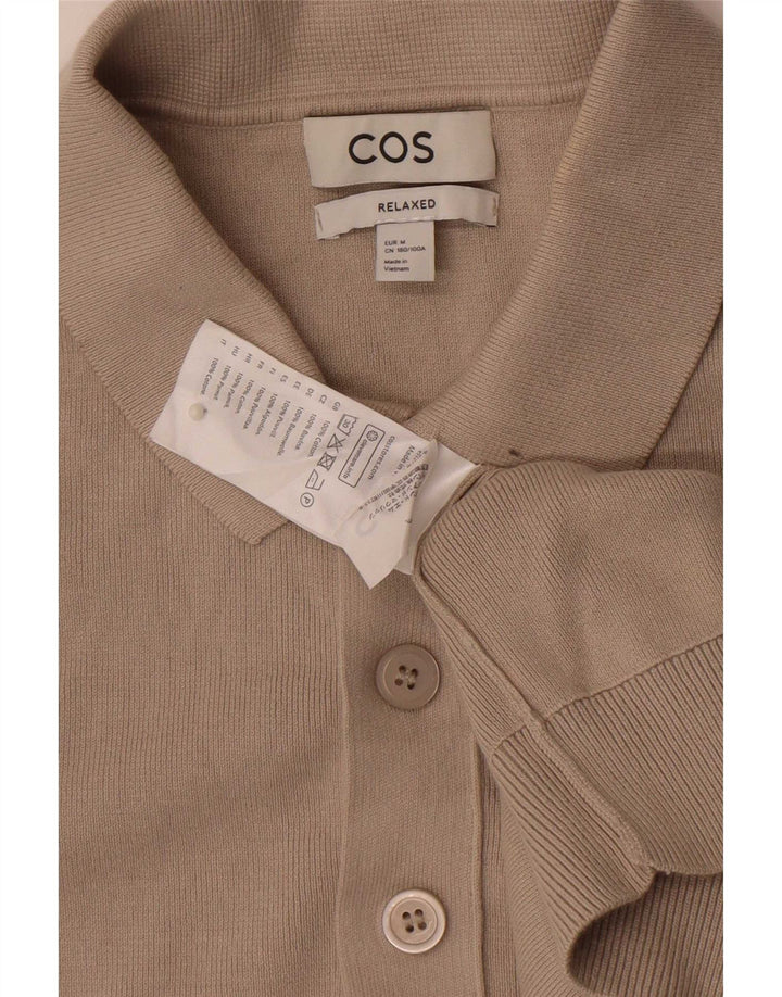 Ανδρικό πουλόβερ Cos Relaxed Polo Neck Jumper Βαμβακερό μεσαίο μπεζ