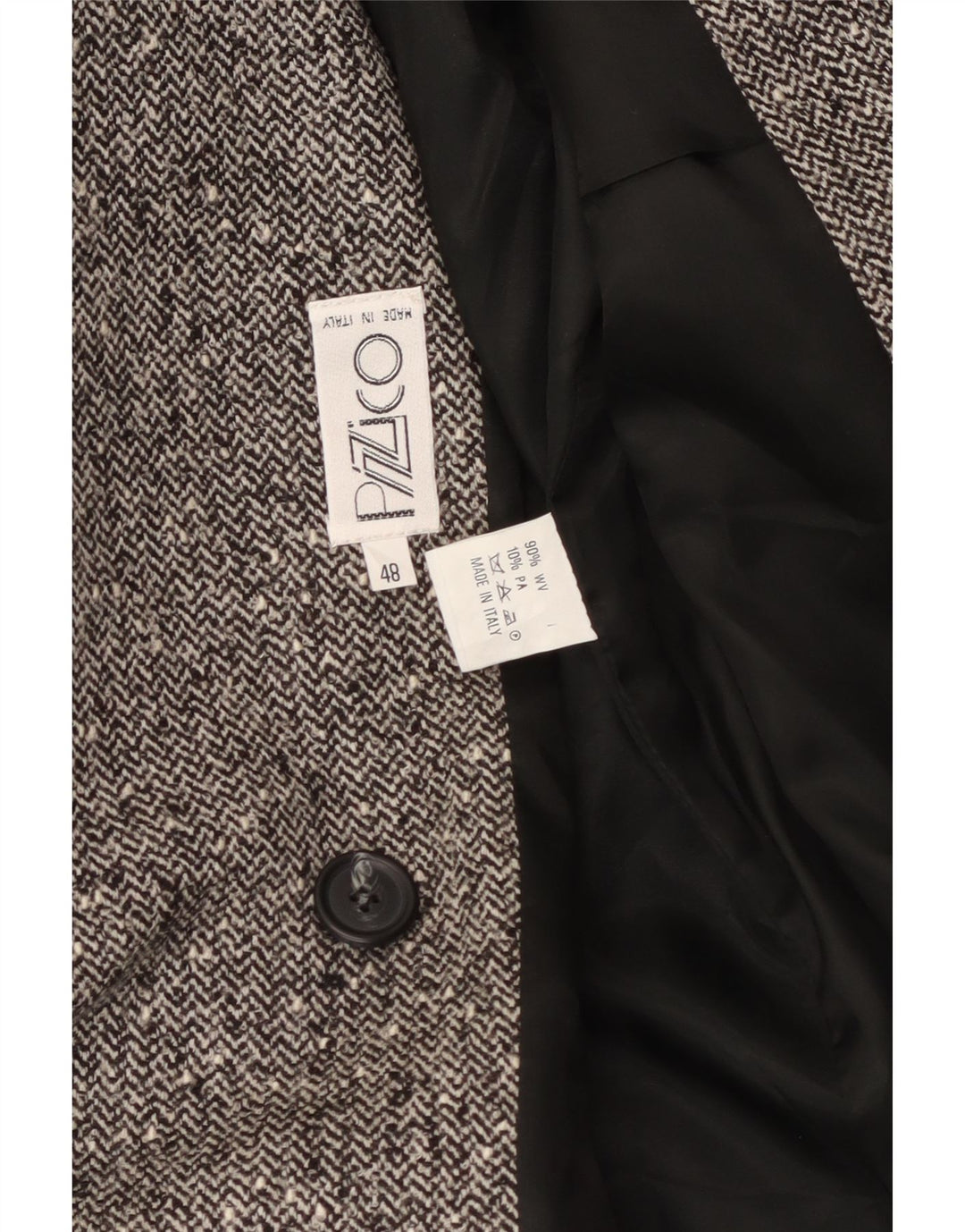 Vintage Γυναικείο Διπλό Μπουφάν Blazer IT 48 XL Γκρι Ψαροκόκκαλο