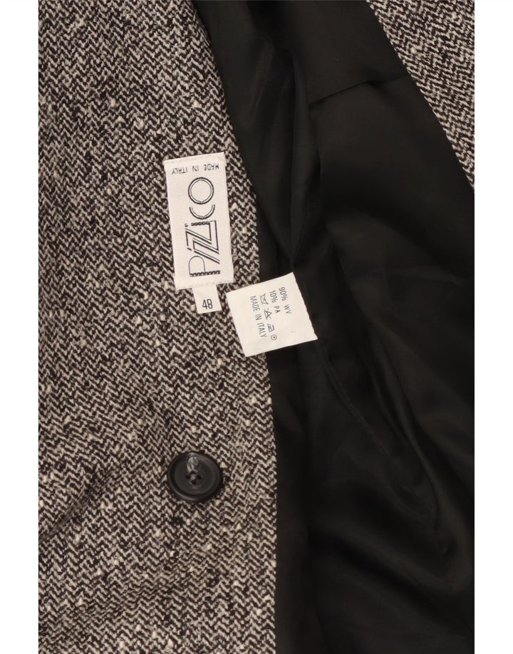 Vintage Γυναικείο Διπλό Μπουφάν Blazer IT 48 XL Γκρι Ψαροκόκκαλο