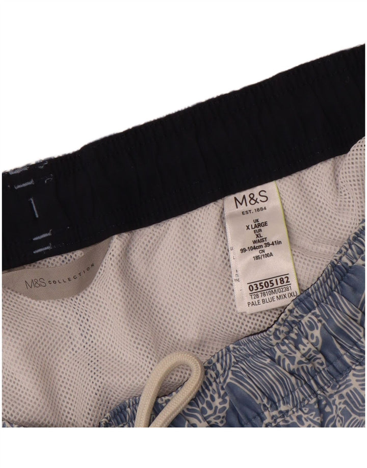 Marks & Spencer Ανδρικό σορτς κολύμβησης με αφηρημένο σχέδιο XL μπλε πολυεστέρα