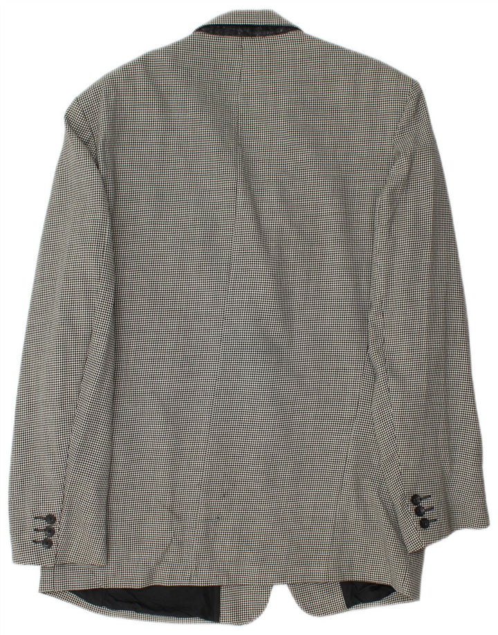 VINTAGE Ανδρικό σακάκι σακάκι με 2 κουμπιά UK 42 XL Μαύρο Houndstooth Νέο μαλλί