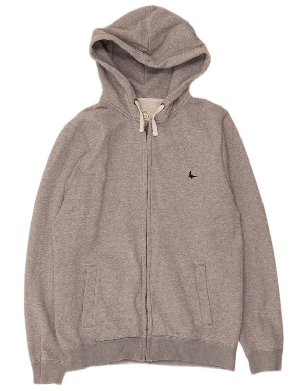 Ανδρικό πουλόβερ με κουκούλα με φερμουάρ Jack Wills Βαμβακερό μεσαίο γκρι