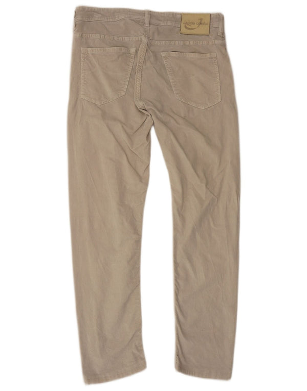 Jacob Cohen Mens Slim Corduroy Trousers W33 L30 Beige Cotton