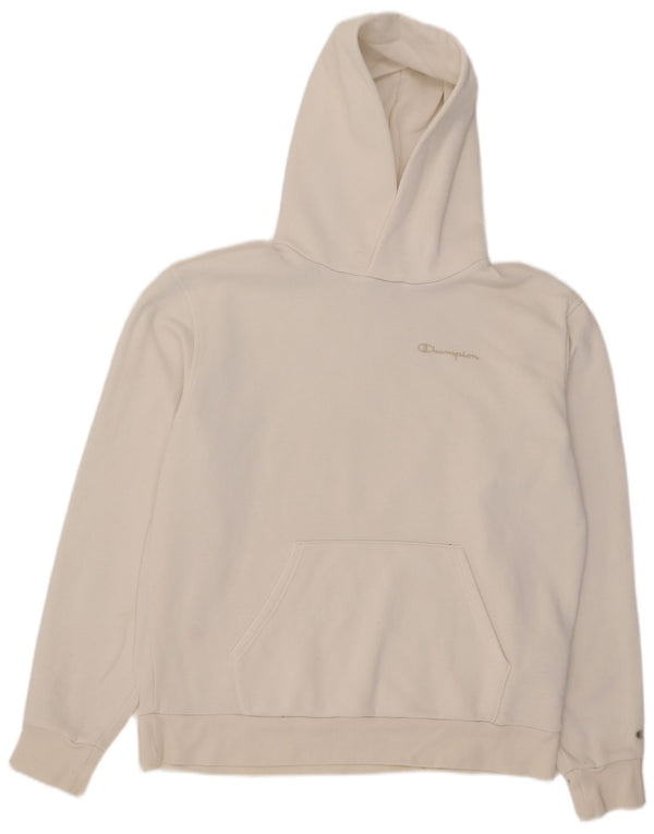 Champion Mens Hoodie Jumper Μεσαίο λευκό βαμβακερό