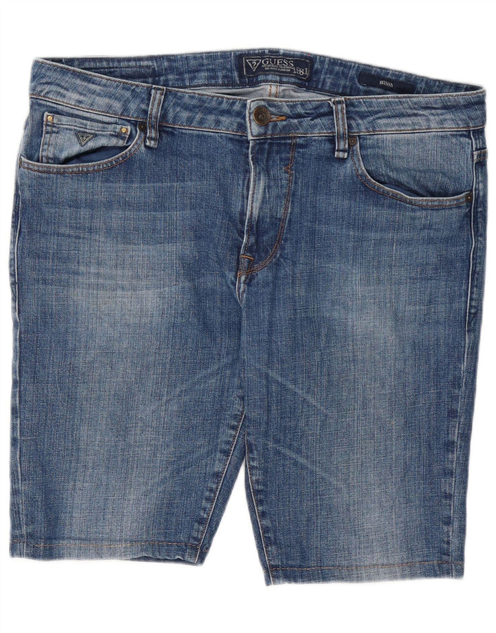 Ανδρικό τζιν σορτς Guess W36 μεγάλο μπλε βαμβακερό