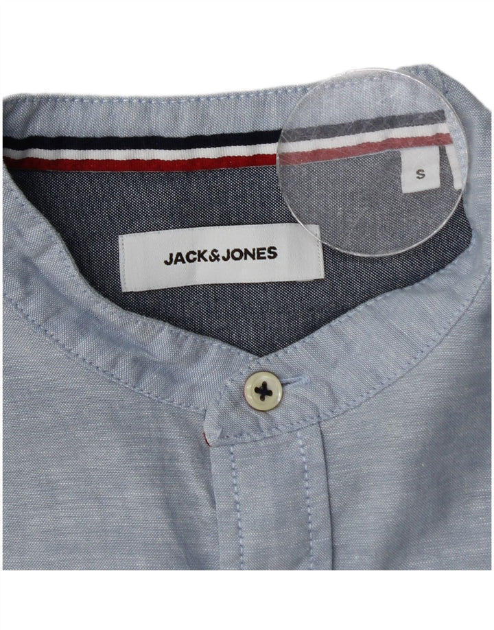 Ανδρικό πουκάμισο Jack & Jones, μικρό μπλε βαμβακερό