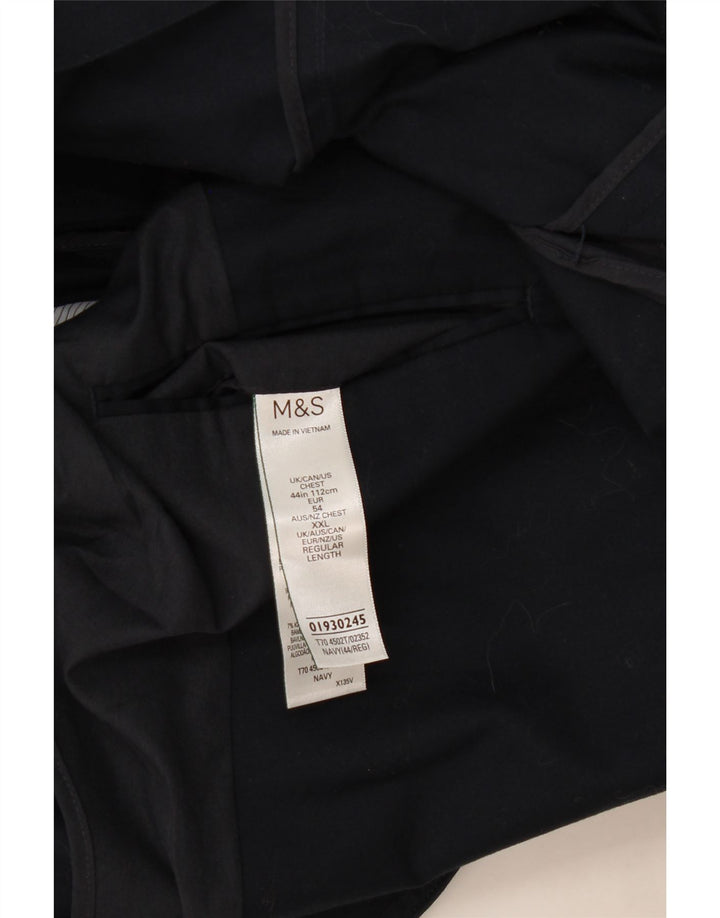 Marks & Spencer Ανδρικό σακάκι με 2 κουμπιά UK 44 XL Navy Blue Cotton