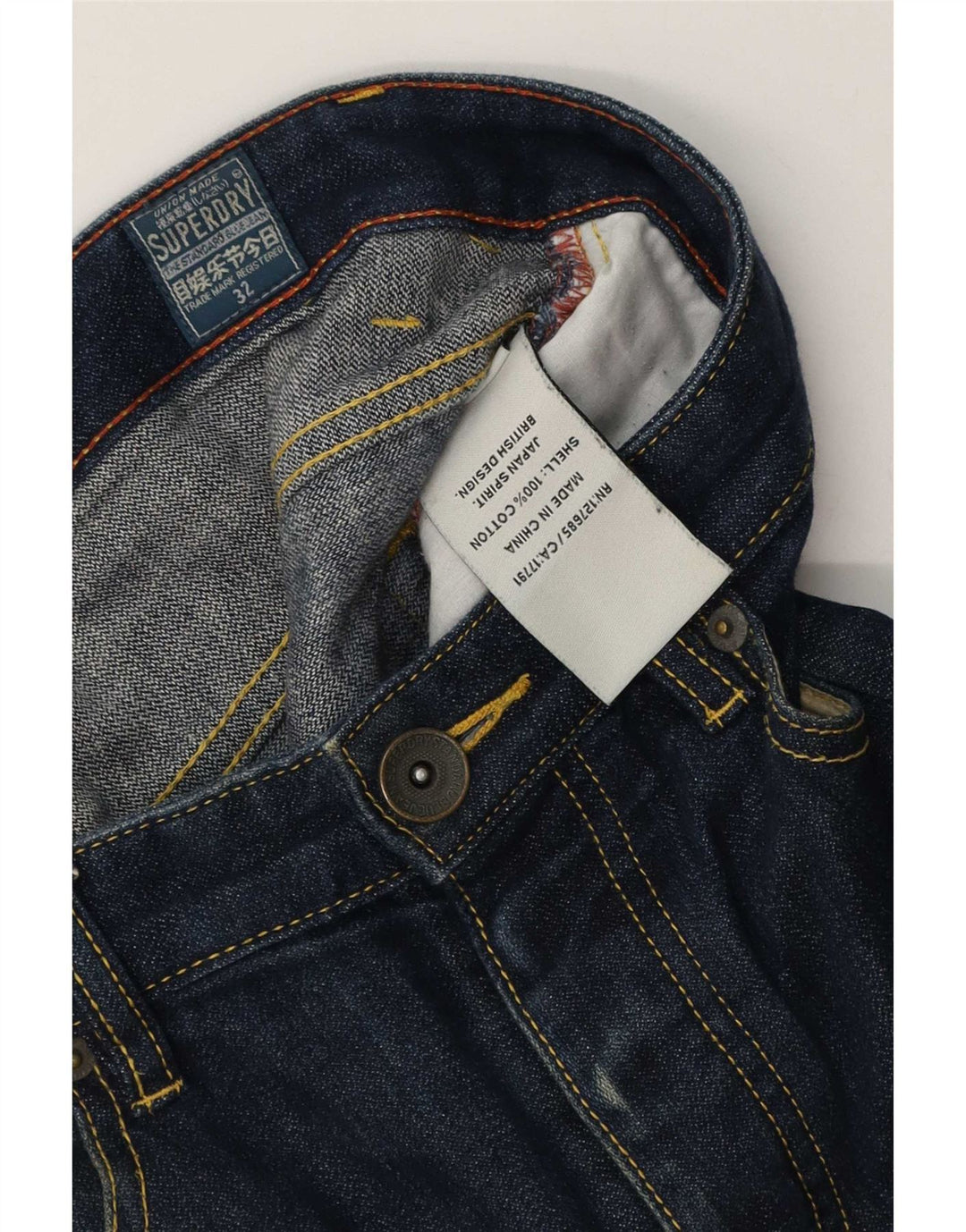 Ανδρικό τζιν σορτς Superdry W32 μεσαίο μπλε βαμβακερό