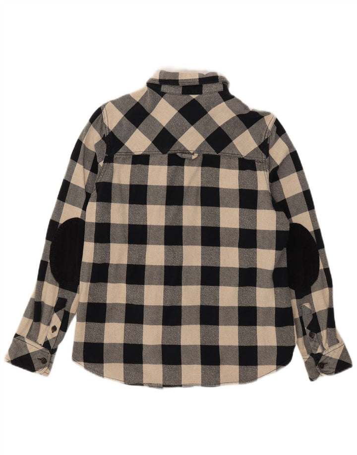 Roots Γυναικείο πουκάμισο Canada Flannel UK 14 Μεσαίο μαύρο βαμβακερό Gingham
