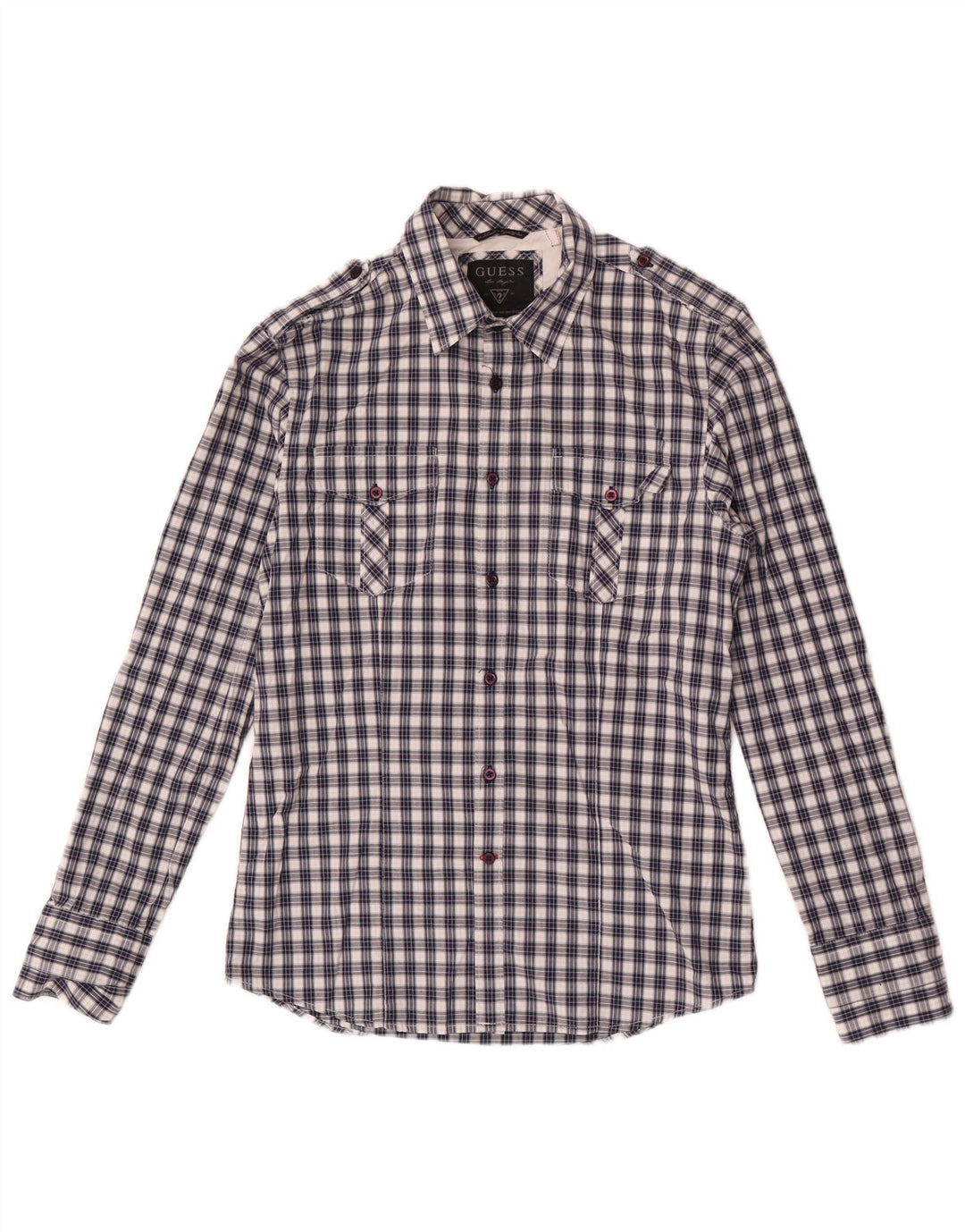 Ανδρικό πουκάμισο Guess Small Blue Check Cotton