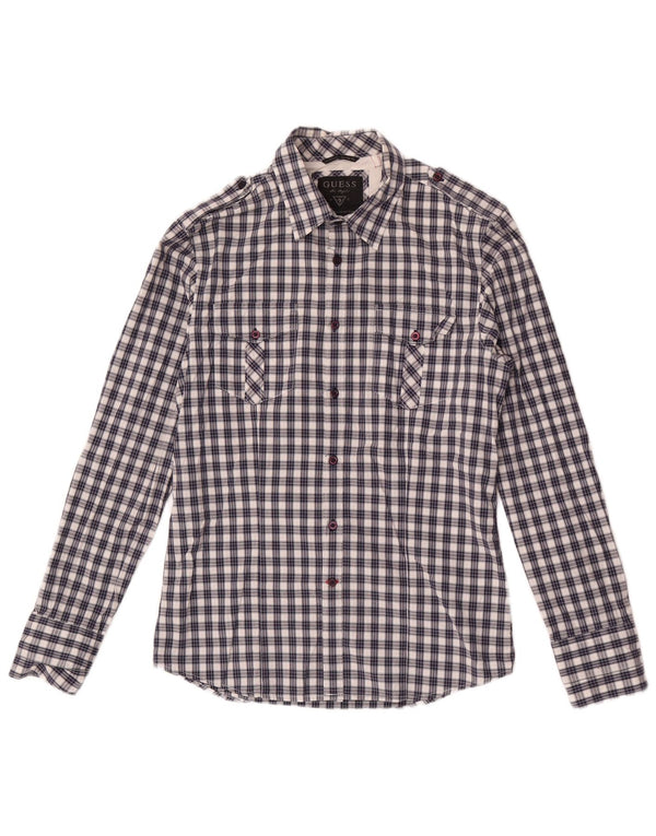 Ανδρικό πουκάμισο Guess Small Blue Check Cotton