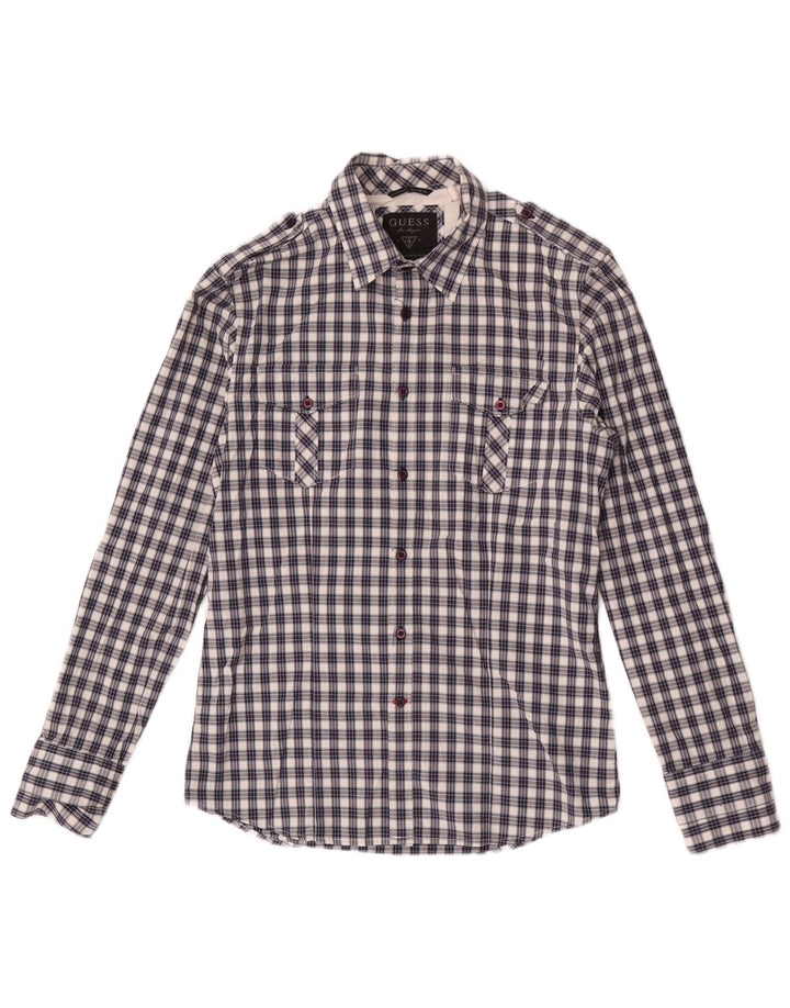 Ανδρικό πουκάμισο Guess Small Blue Check Cotton