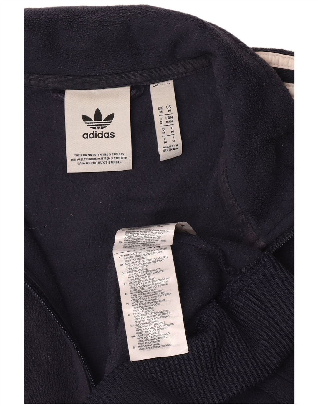 Adidas Ανδρικό φερμουάρ με λαιμόκοψη Fleece Jumper Medium Navy Blue Colourblock Πολυεστέρας