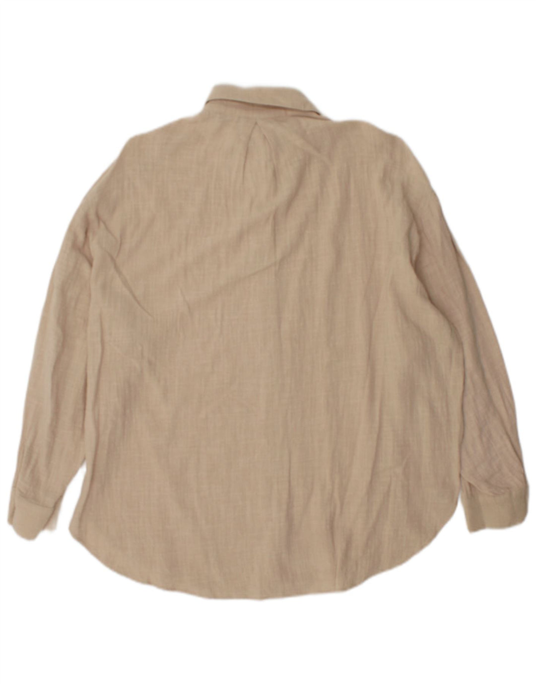 Zara Γυναικείο πουκάμισο Oversized UK 6 XS Μπεζ βαμβακερό