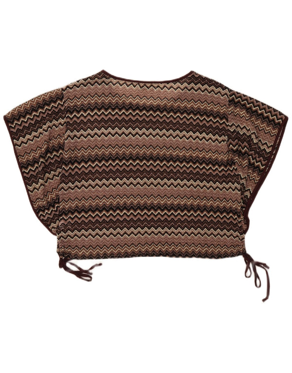 Mizumi Γυναικεία Μπλούζα Μπλουζάκι Μπλούζας Oversized UK 10 Small Brown Chevron
