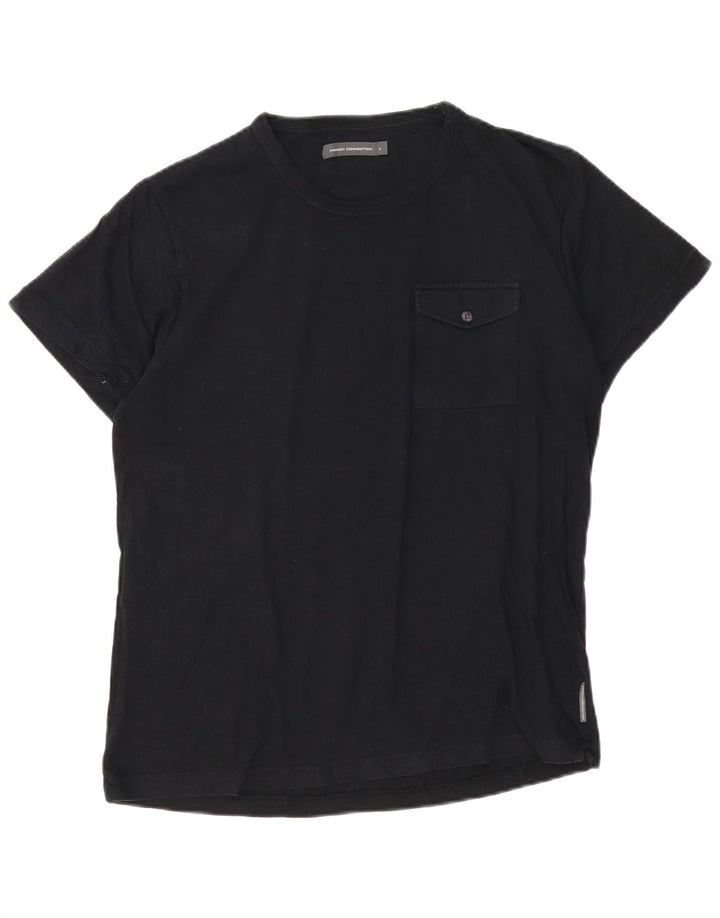 Ανδρικό T-Shirt French Connection Top μεγάλο μαύρο βαμβακερό