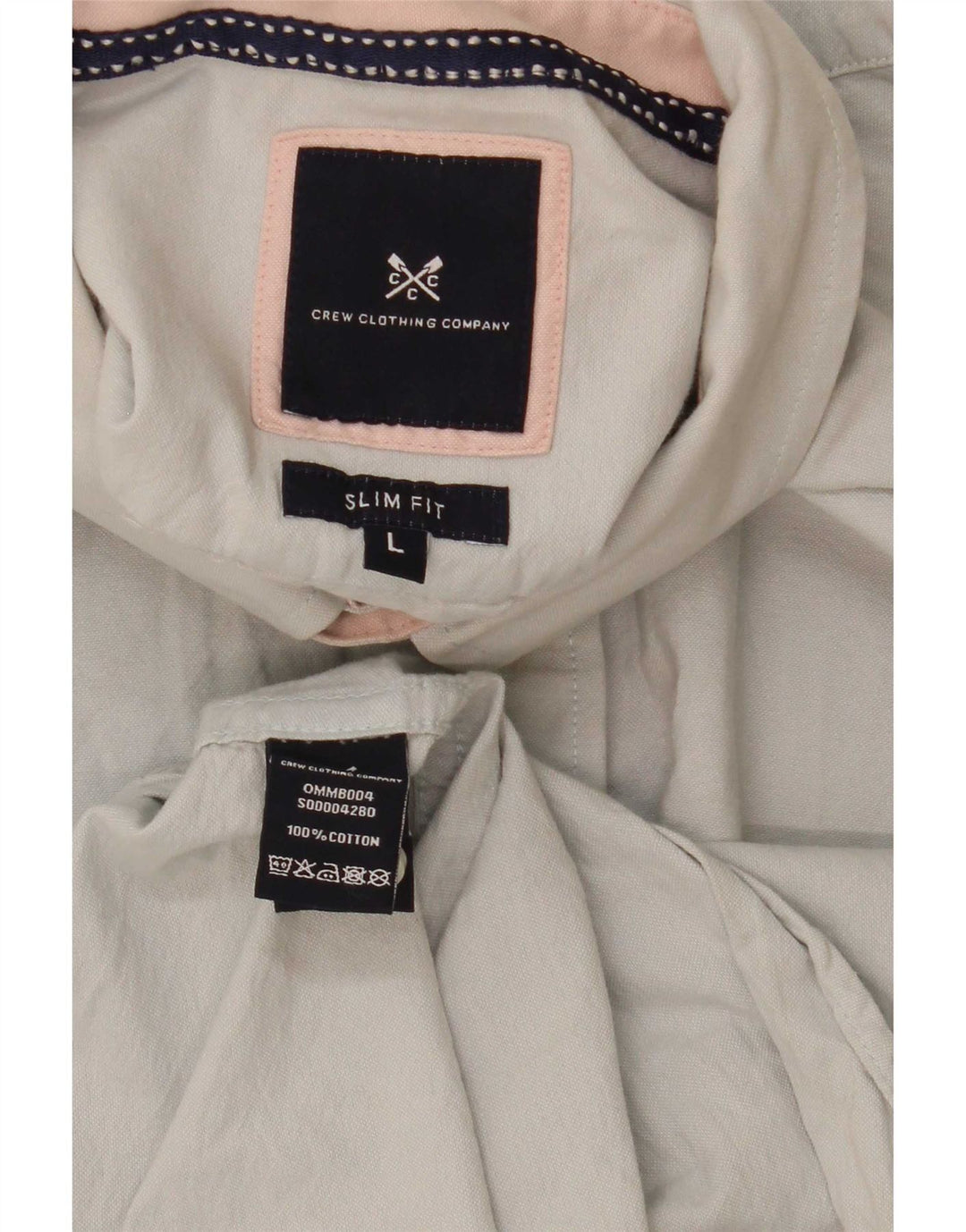 Ανδρικό πουκάμισο Crew Clothing Slim Fit μεγάλο μπλε βαμβακερό