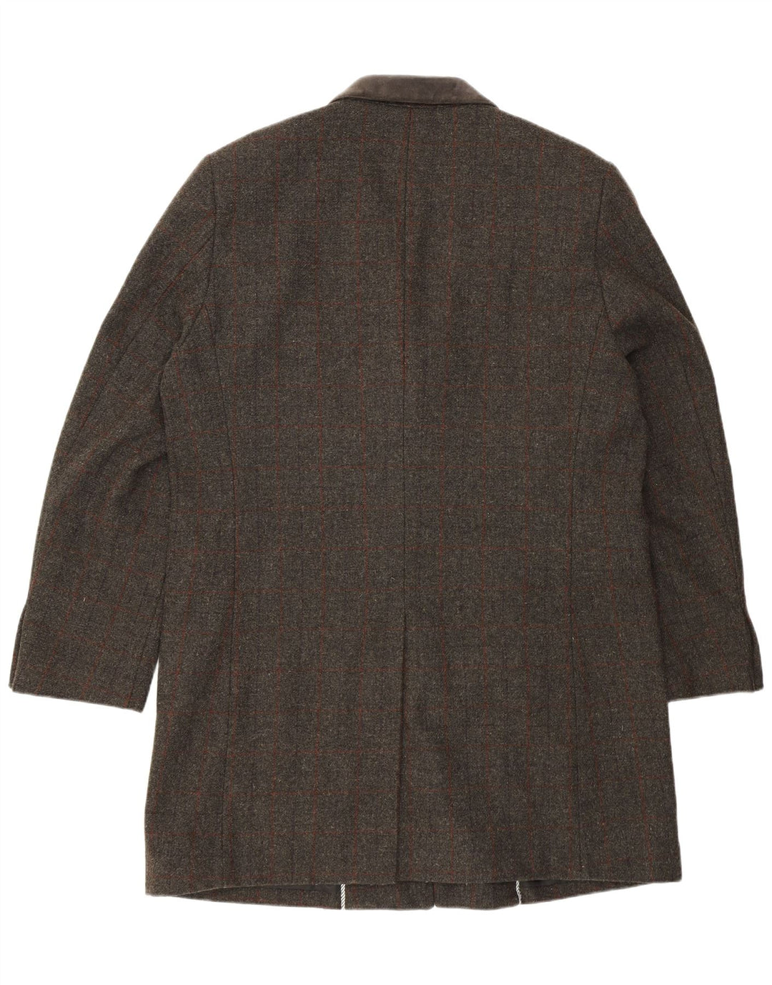 VINTAGE Ανδρικό τζάκετ 3 κουμπιών Longline UK 46 3XL Grey Check