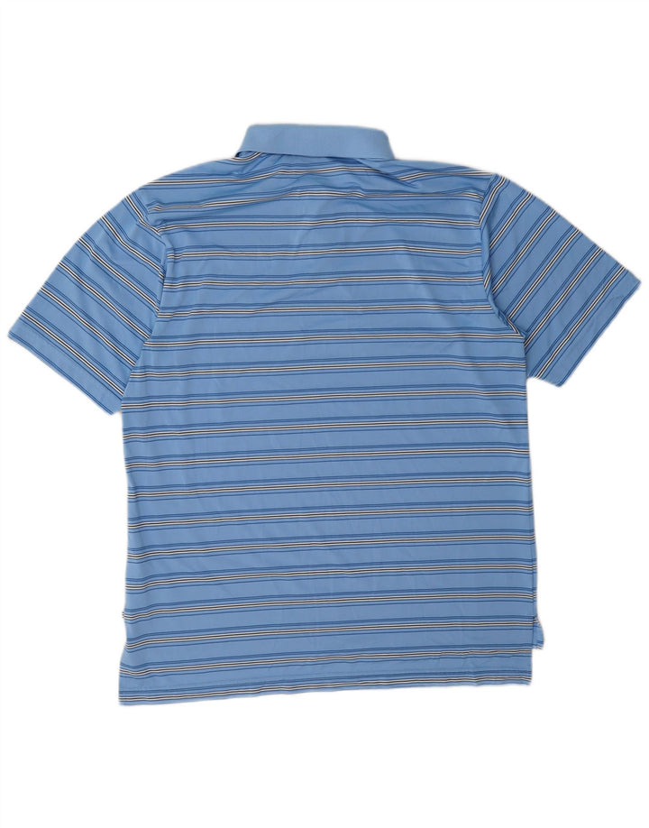 Ανδρικό πουκάμισο Adidas Polo μεγάλο μπλε ριγέ πολυεστέρα