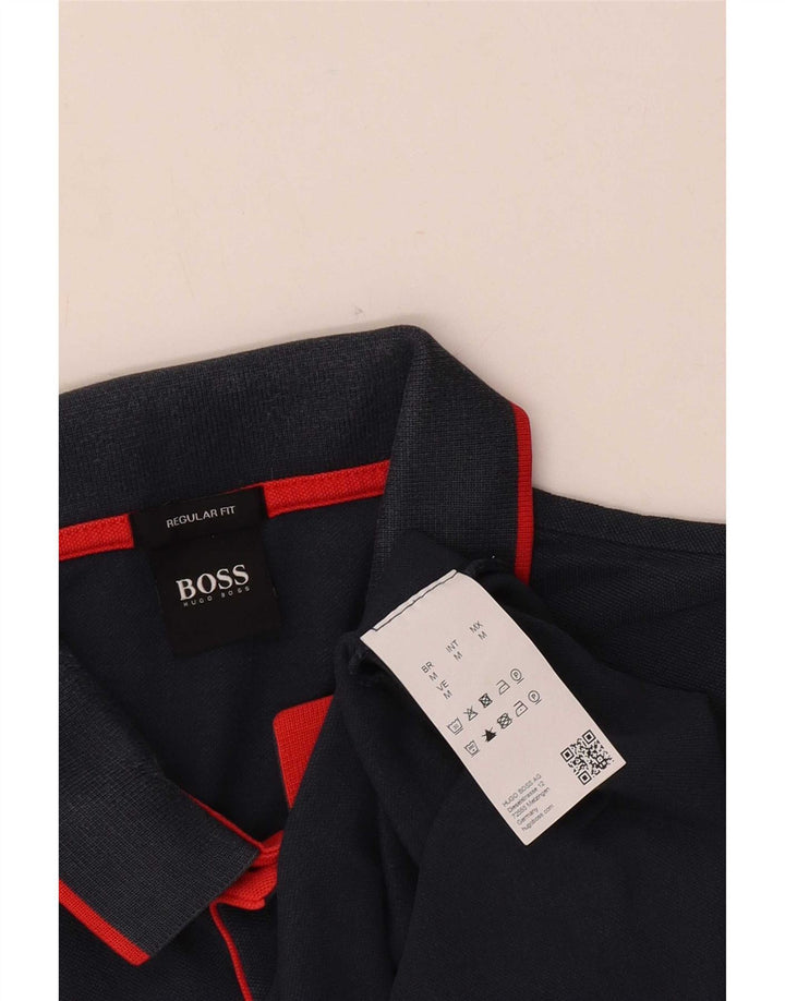 Ανδρικό μπλουζάκι πόλο Hugo Boss με κανονική εφαρμογή, βαμβακερό μεσαίο ναυτικό