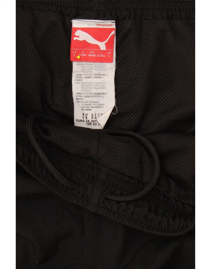 PUMA Mens Graphic Tracksuit Trousers Large  Black Polyester Vintage Puma and Second-Hand Puma from Messina Hembry 
