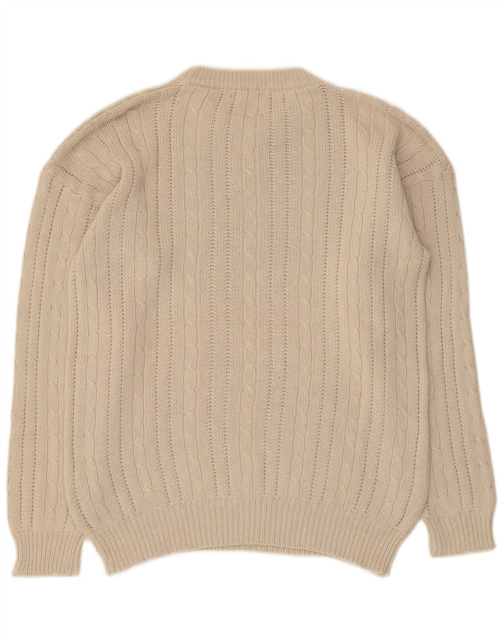 Ανδρικό πουλόβερ Uno Due Crew Neck Jumper Μικρό μπεζ βαμβακερό
