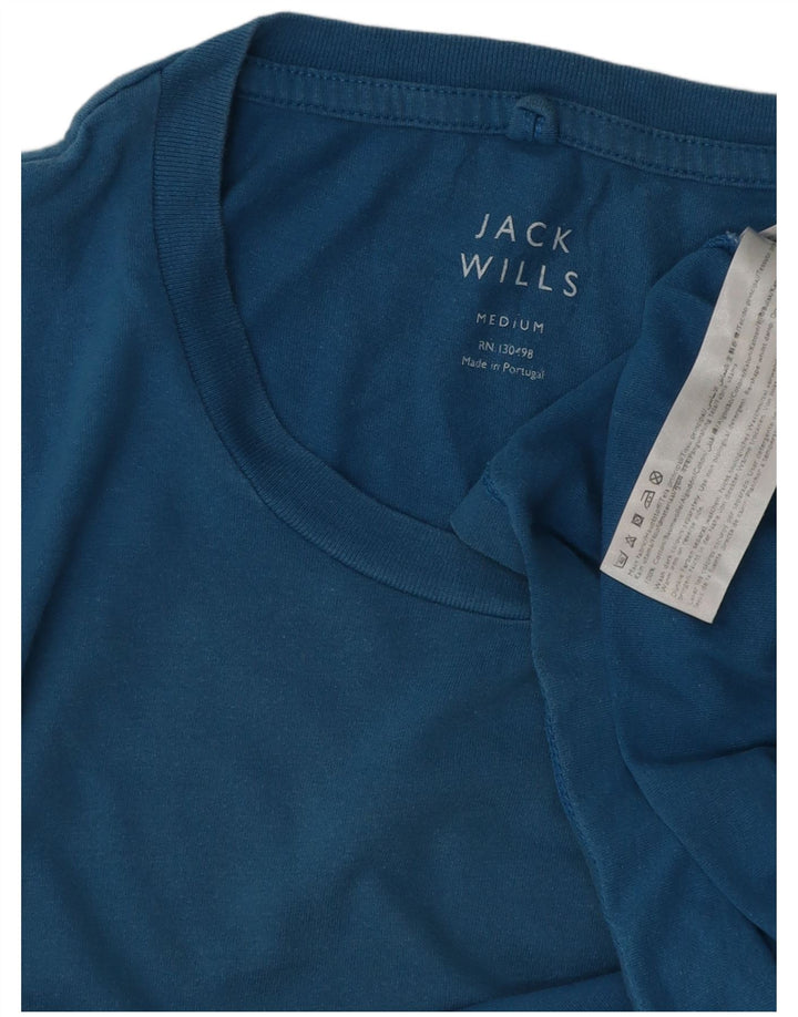 Ανδρικό μπλουζάκι Jack Wills Μπλουζάκι από μεσαίο μπλε βαμβακερό