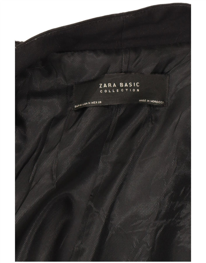 Zara Γυναικείο Ανοιχτό Παλτό UK 14 Medium Black Check